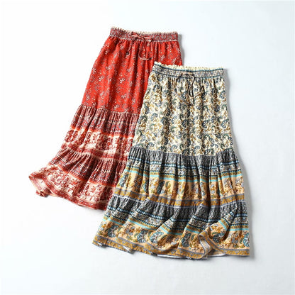 Hippie Queen Floral A-Line Boho Skirt [Spirit and Rebel]   