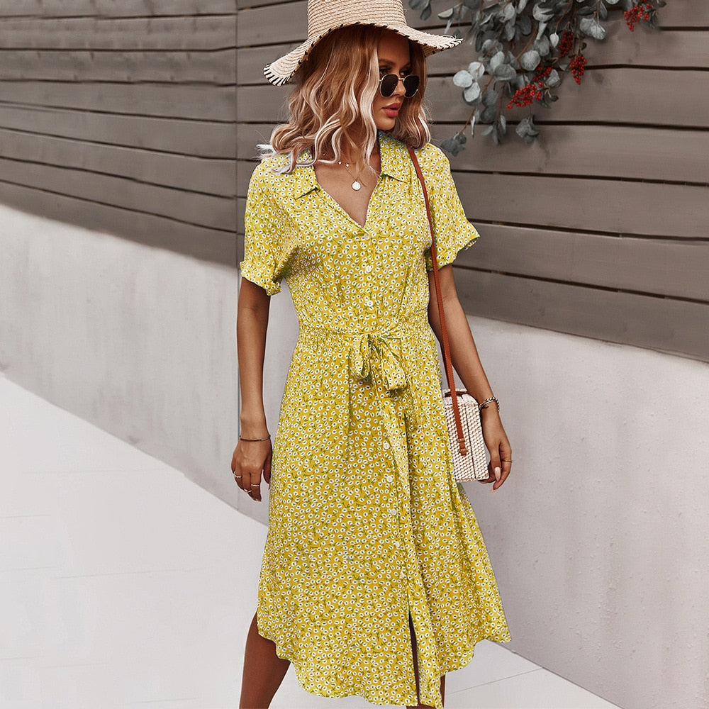 Spirit and Rebel Boho Floral Summer Dress [Spirit and Rebel]   