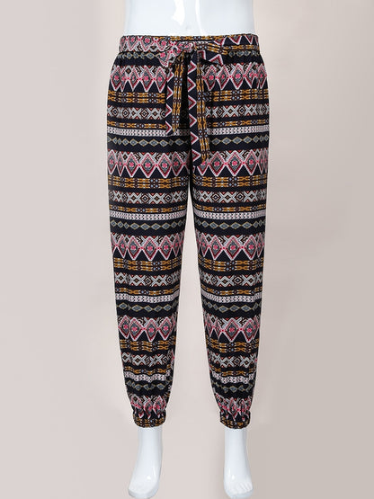 Bohemian Plus Size Waist Tie Pants [Spirit and Rebel]   