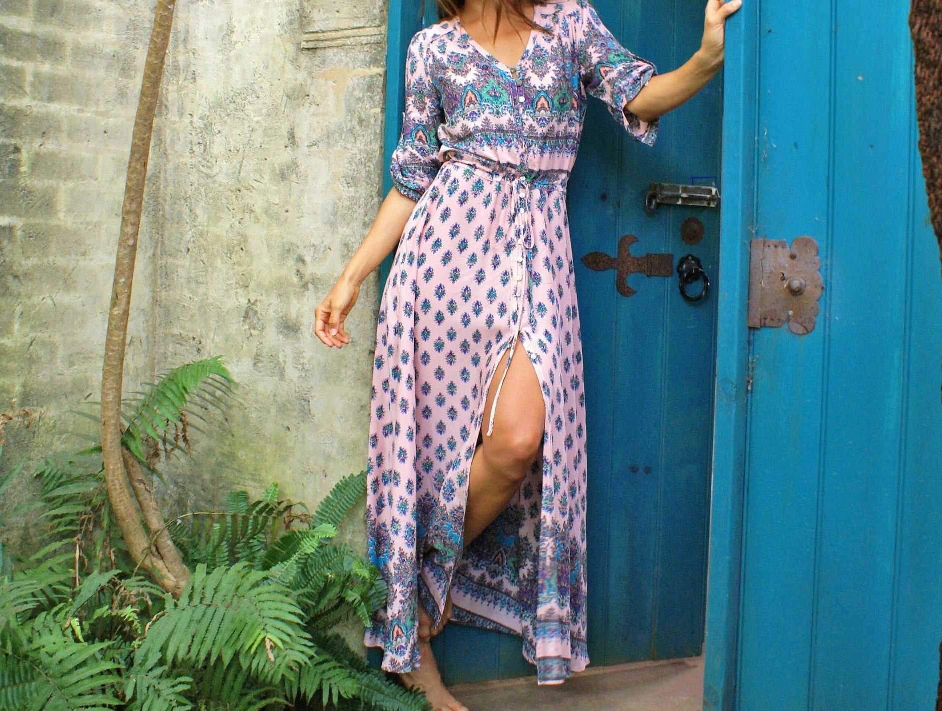 Dreamy Daze Boho Maxi Dress [Spirit and Rebel] Pink S 