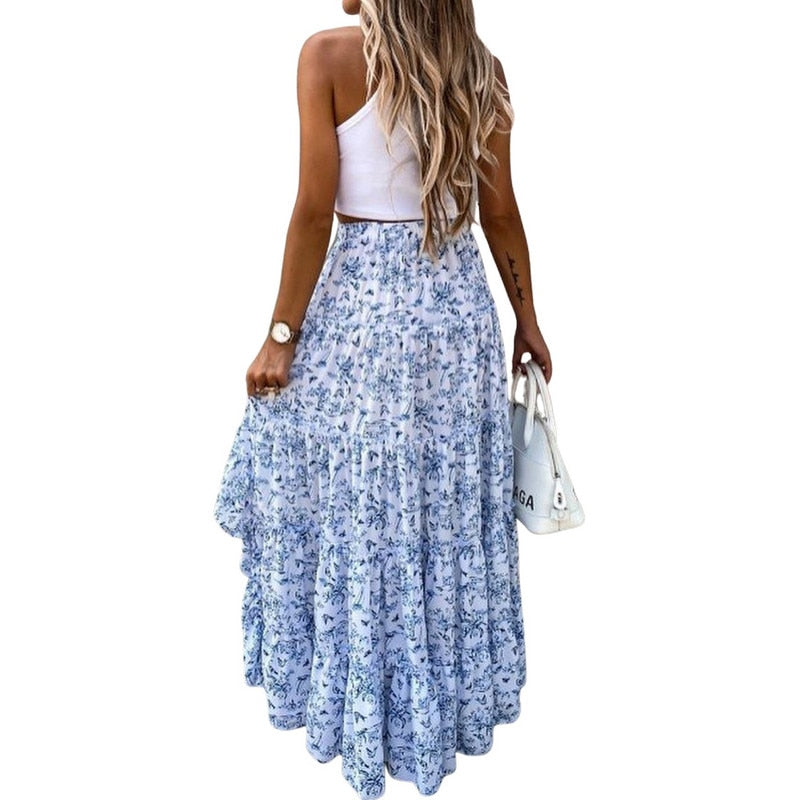 Spirit and Rebel Flowy Irregular Boho Skirt [Spirit and Rebel]   