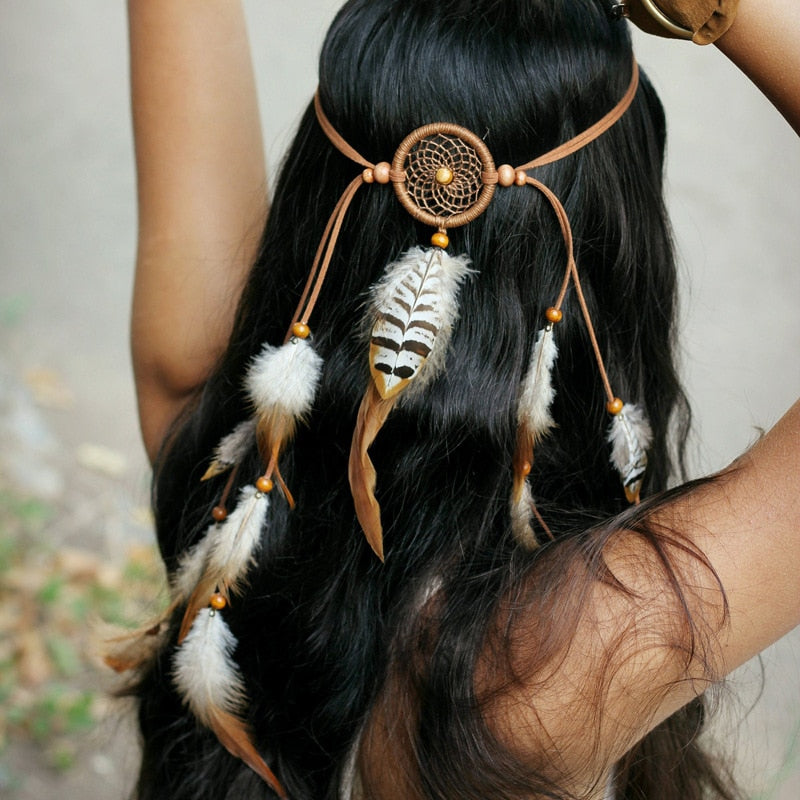 Spirit and Rebel Handmade Boho Feather Headband [Spirit and Rebel] YLHJ723A  