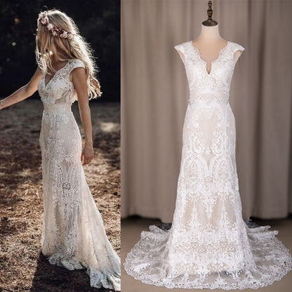 Boho Mermaid Dreams Wedding Dress [Spirit and Rebel] As Pic(Nude Lin) 2 