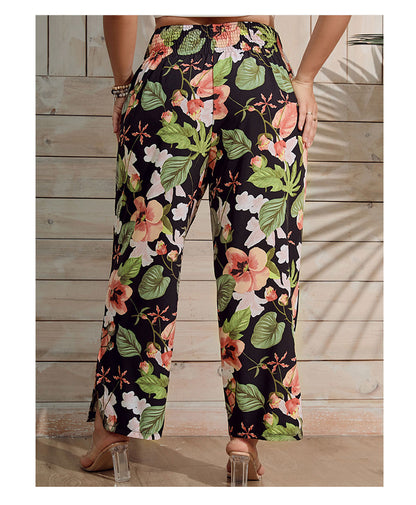 Floral Boho Plus Size Pants [Spirit and Rebel]   