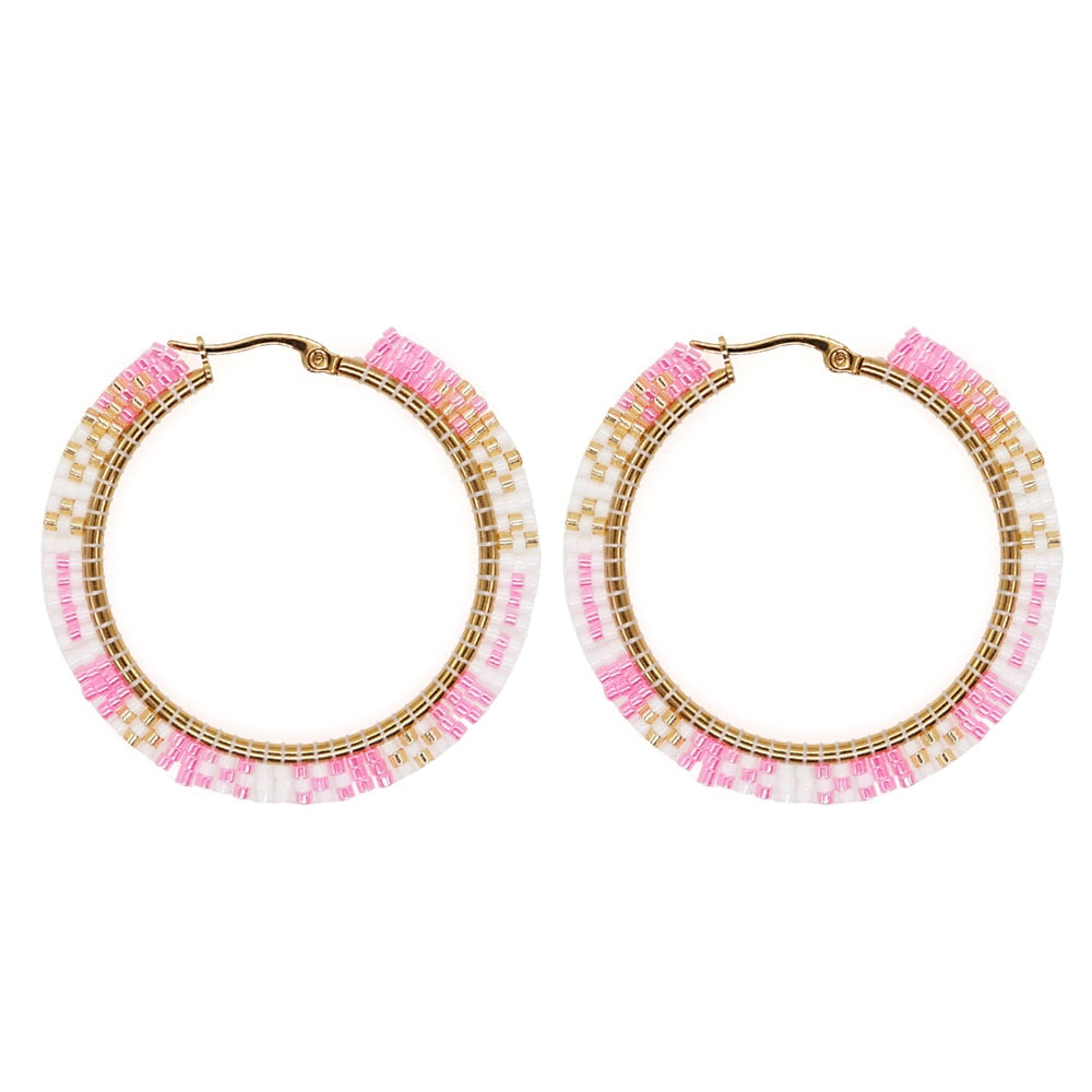 Boho Rainbow Hoop Earrings [Spirit and Rebel] MI-E200094A  