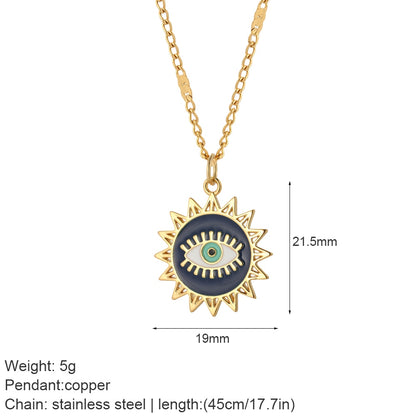 Enchanting Evil Eye Boho Necklace [Spirit and Rebel] Gold 9  