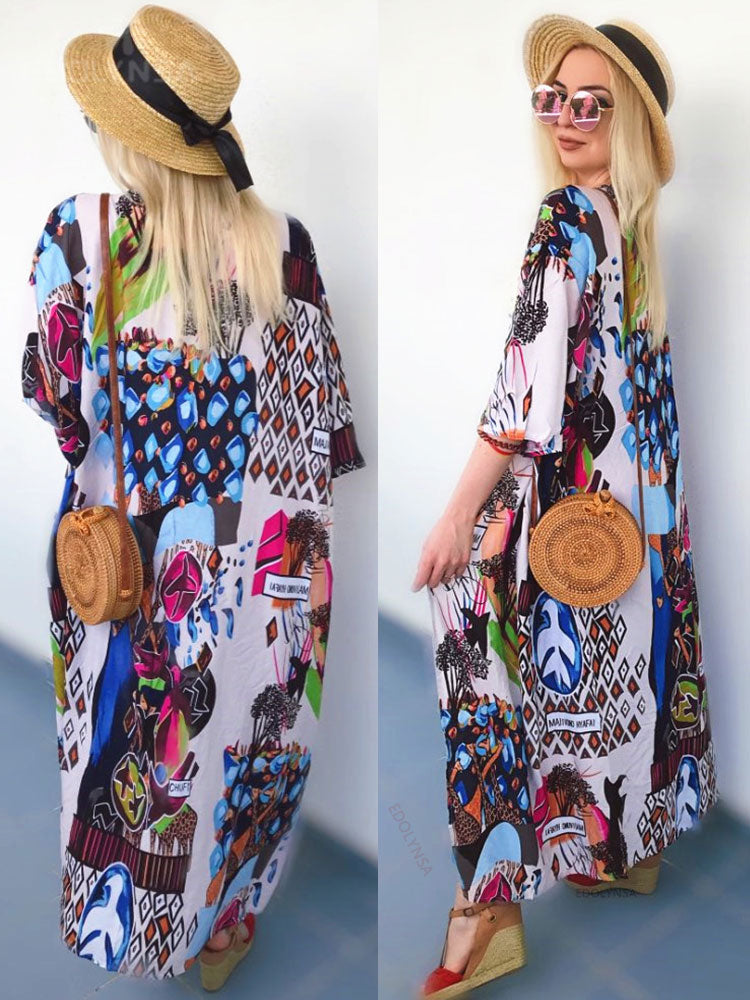 Wanderlust Boho Half Sleeve Kimono Beach Cover Up [Spirit and Rebel]   