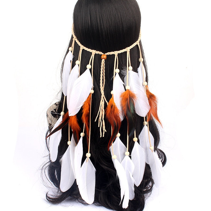 Spirit and Rebel Handmade Boho Feather Headband [Spirit and Rebel] YLHJ732  