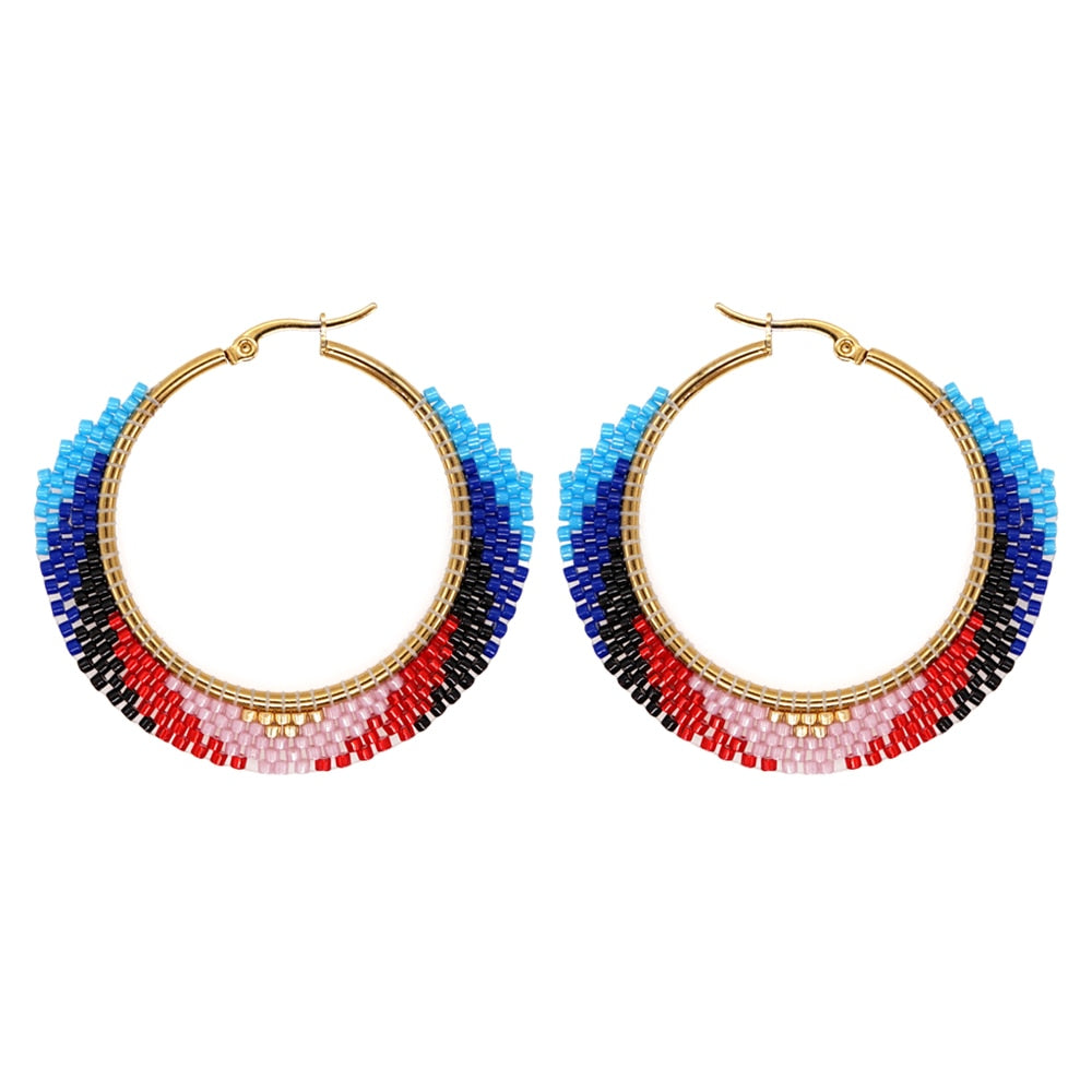 Boho Rainbow Hoop Earrings [Spirit and Rebel] MI-E200117D  