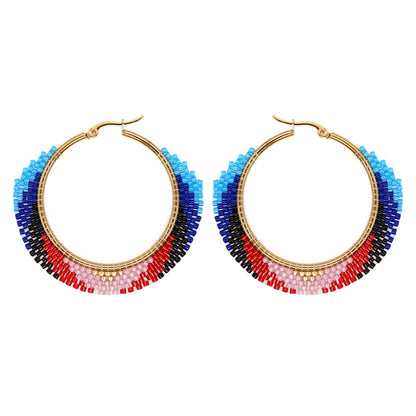 Boho Rainbow Hoop Earrings [Spirit and Rebel] MI-E200117D  