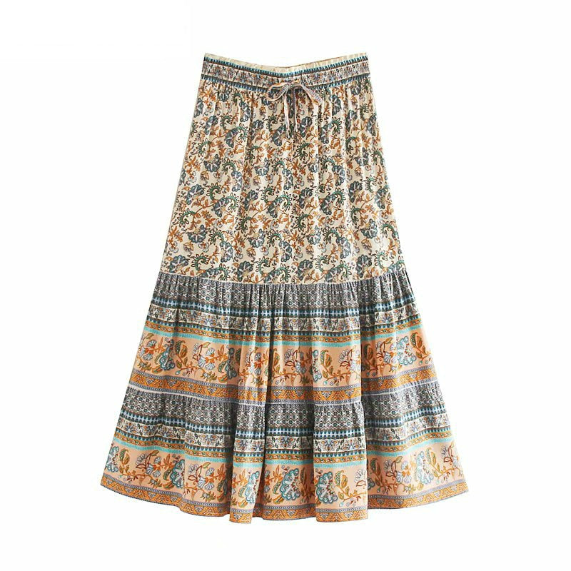 Hippie Queen Floral A-Line Boho Skirt [Spirit and Rebel]   