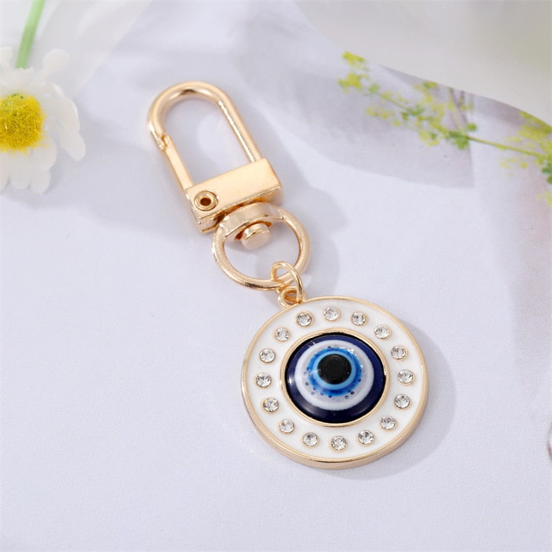 Spirit and Rebel Evil Eye Keychain [Spirit and Rebel] White/Blue  