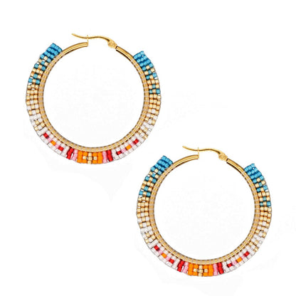 Boho Rainbow Hoop Earrings [Spirit and Rebel] MI-E200053A  