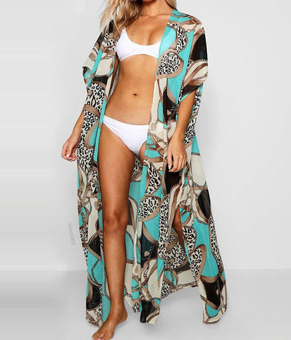 Wanderlust Boho Half Sleeve Kimono Beach Cover Up [Spirit and Rebel] N700-796 One Size 