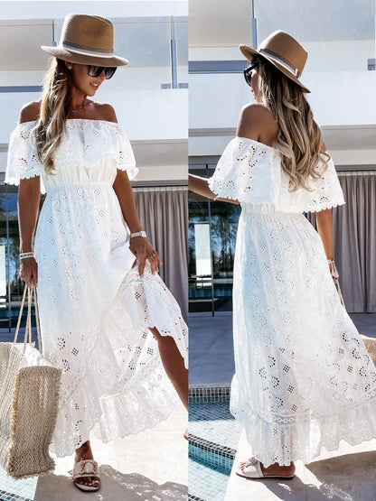 Nomad Off-Shoulder White Boho Dress [Spirit and Rebel]   