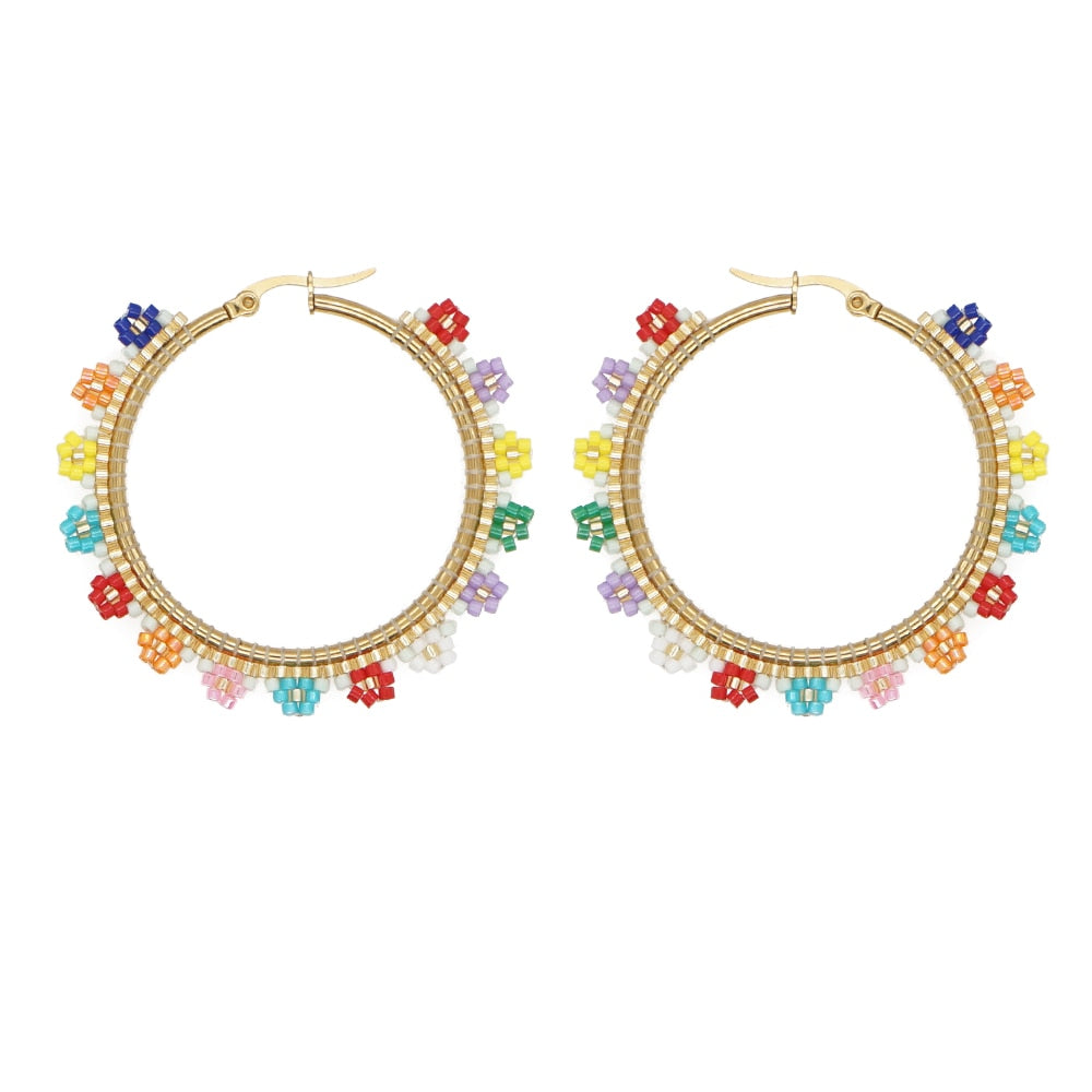 Boho Rainbow Hoop Earrings [Spirit and Rebel] MI-E210014A  