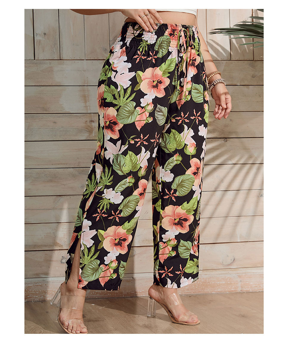 Floral Boho Plus Size Pants [Spirit and Rebel]   