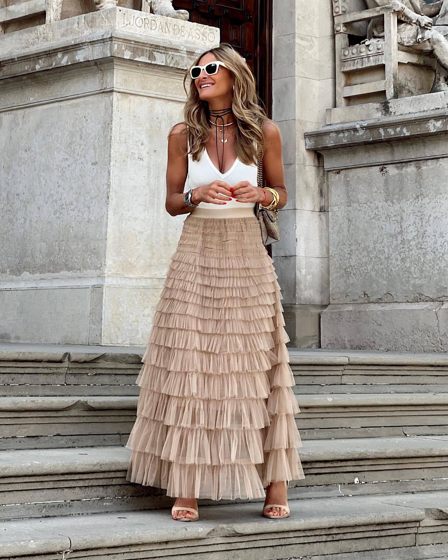 Boho Enchantment Tulle Maxi Skirt [Spirit and Rebel]   