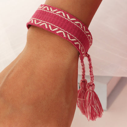 Embroidered Boho Tassel Bracelet [Spirit and Rebel]   