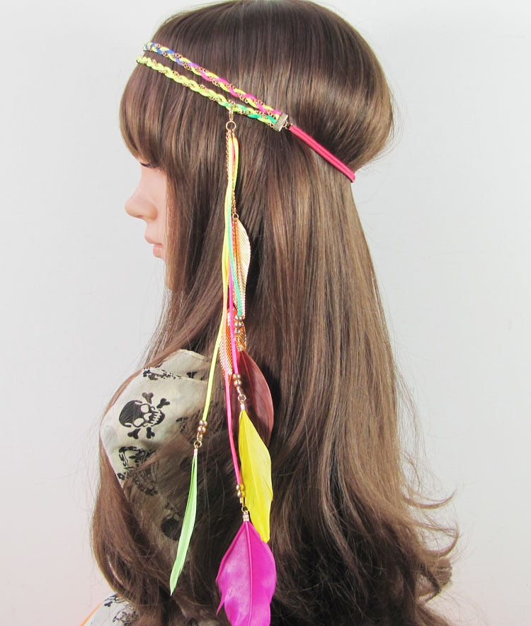 Spirit and Rebel Handmade Boho Feather Headband [Spirit and Rebel] YLHJ718C  