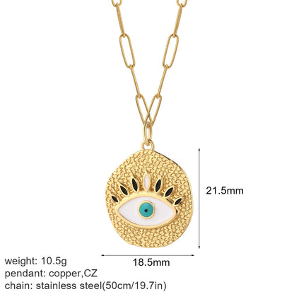 Enchanting Evil Eye Boho Necklace [Spirit and Rebel] Gold 1  