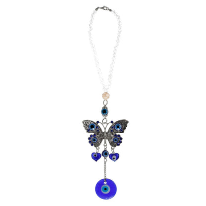 Lucky Charm Pendant Butterfly Crystal Blue Evil Eye Hanging Ornament [Spirit and Rebel]   