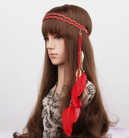 Spirit and Rebel Handmade Boho Feather Headband [Spirit and Rebel] YLHJ718B  