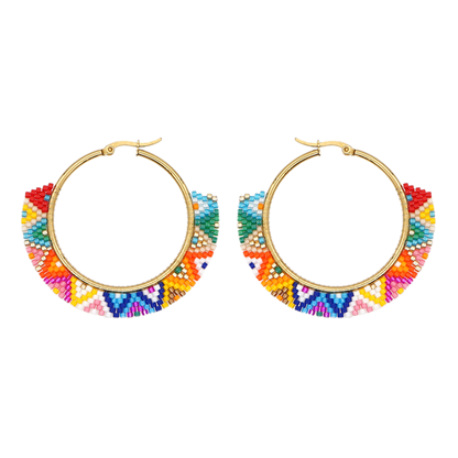 Boho Rainbow Hoop Earrings [Spirit and Rebel] MI-E200062A  