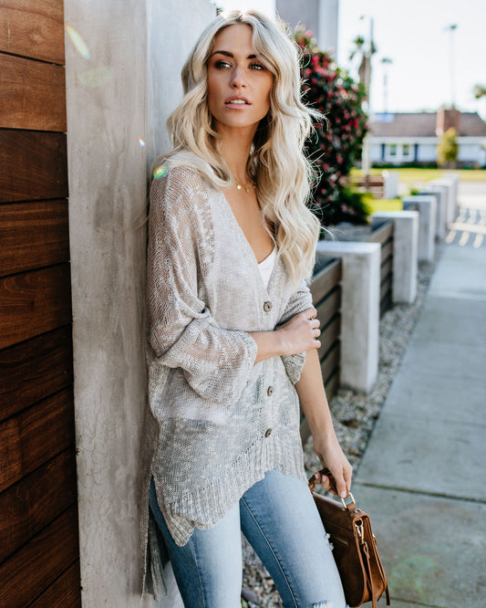 Radiant Boho Breeze Cardigan [Spirit and Rebel] Gray S 