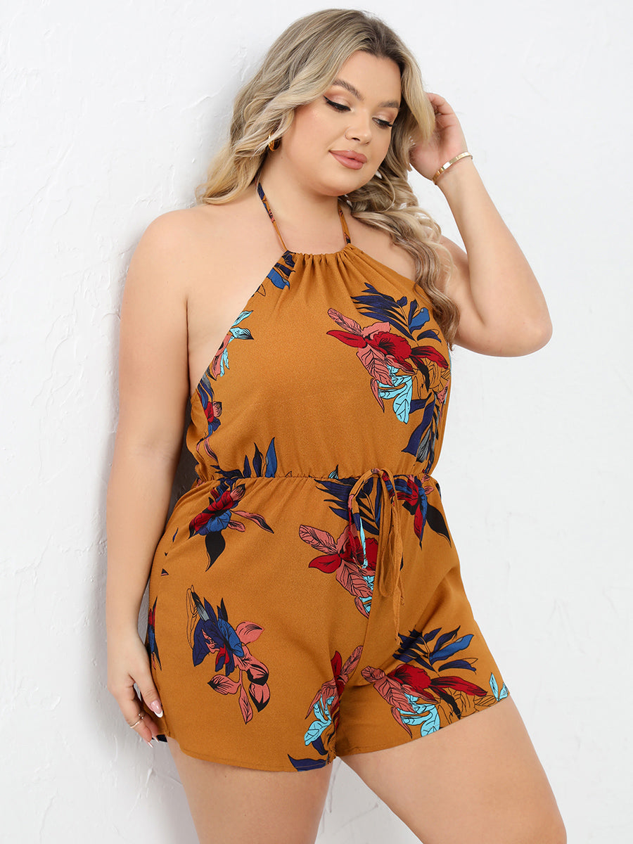 Tropical Boho Plus Size Playsuit Romper [Spirit and Rebel]   