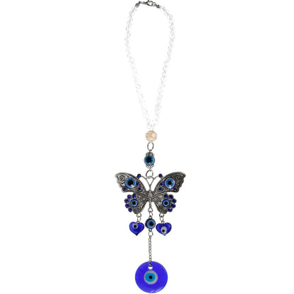 Lucky Charm Pendant Butterfly Crystal Blue Evil Eye Hanging Ornament [Spirit and Rebel] Blue  