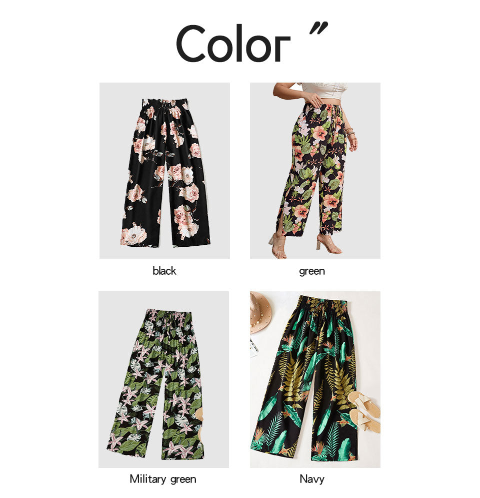 Floral Boho Plus Size Pants [Spirit and Rebel]   