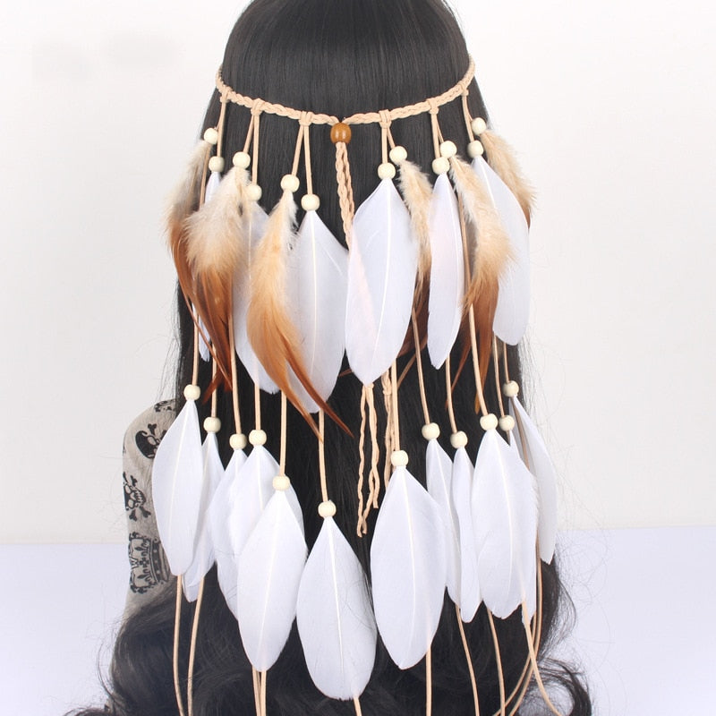 Spirit and Rebel Handmade Boho Feather Headband [Spirit and Rebel] YLHJ731  