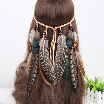 Spirit and Rebel Handmade Boho Feather Headband [Spirit and Rebel] YLHJ719  