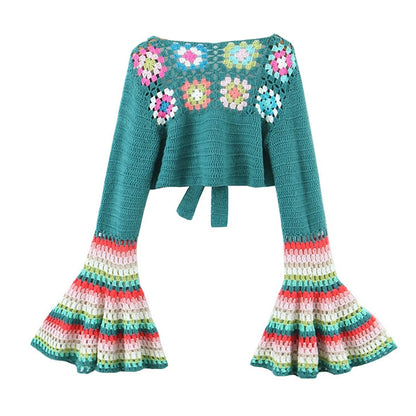 Spirit and Rebel Multicolor Handmade Crochet Cardigan [Spirit and Rebel]   