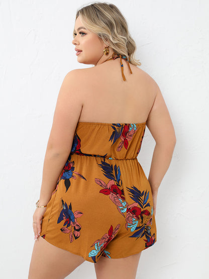 Tropical Boho Plus Size Playsuit Romper [Spirit and Rebel]   