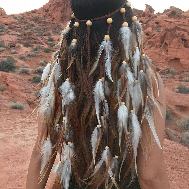 Spirit and Rebel Handmade Boho Feather Headband [Spirit and Rebel] YLHJ715  