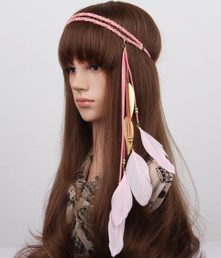 Spirit and Rebel Handmade Boho Feather Headband [Spirit and Rebel] YLHJ718E  