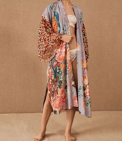 Wanderlust Boho Half Sleeve Kimono Beach Cover Up [Spirit and Rebel] N1368-796 One Size 