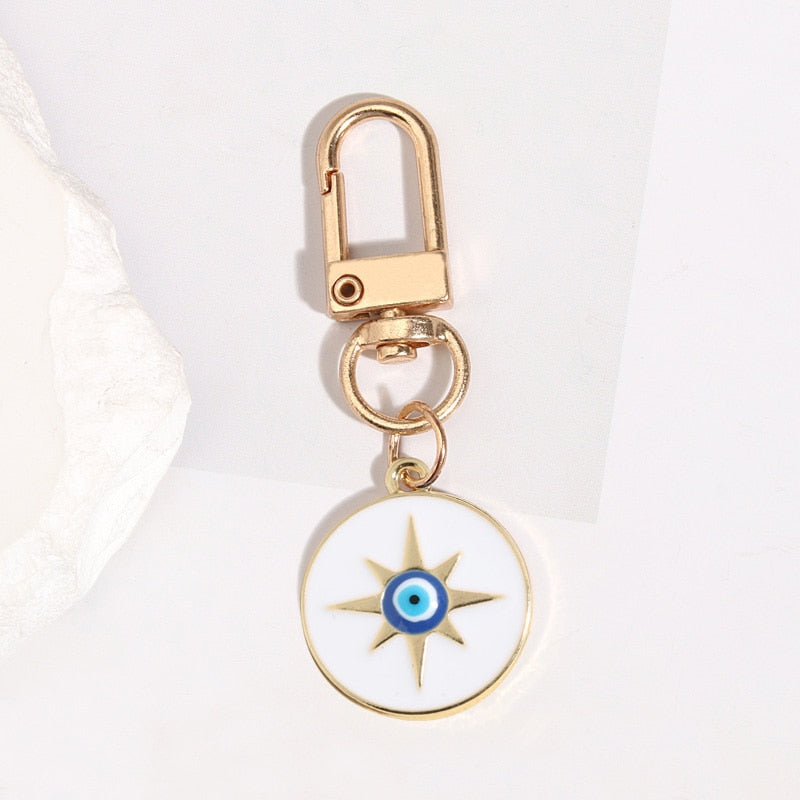 Eye Of Horus Keychain Blue Eye Key Ring Hamsa Hand [Spirit and Rebel] E5762  