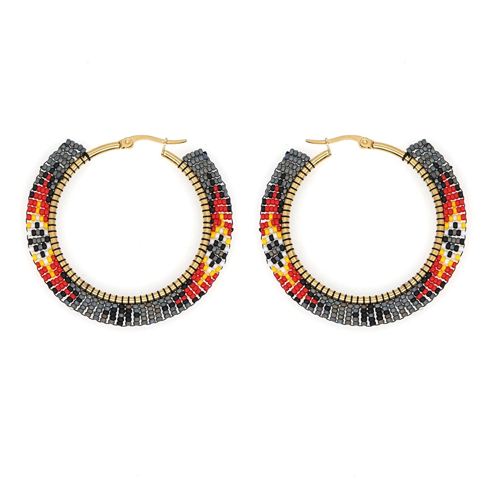 Boho Rainbow Hoop Earrings [Spirit and Rebel] MI-E200151C  