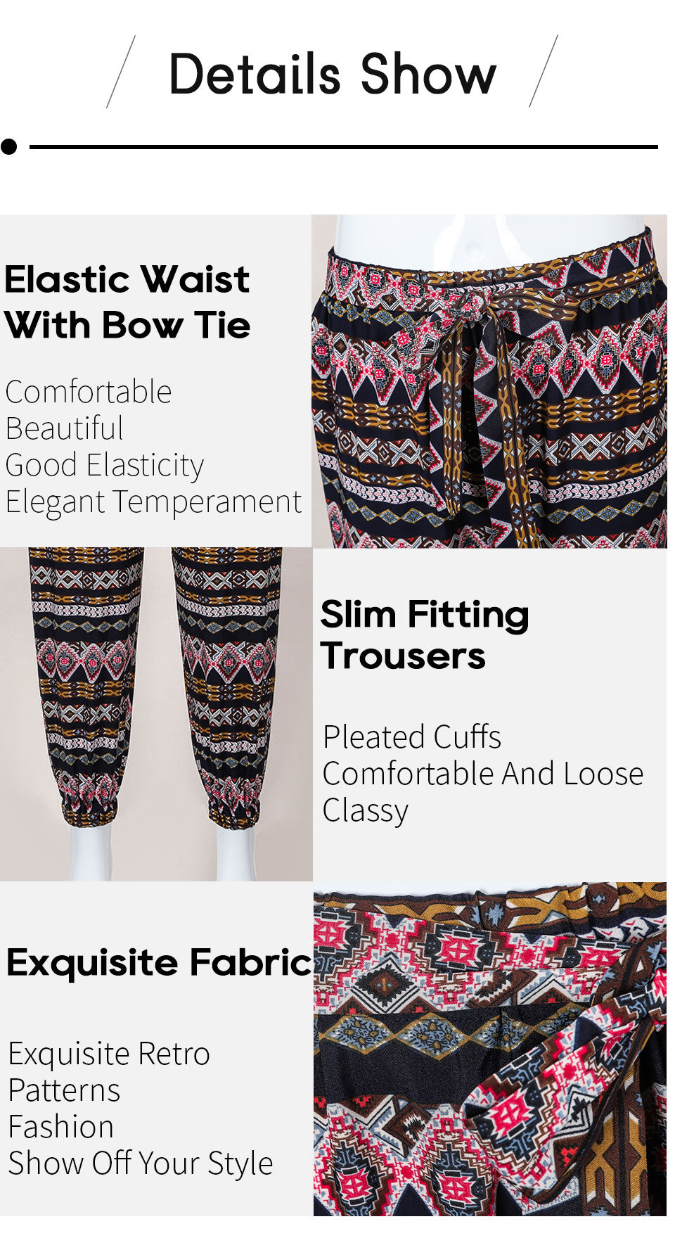 Bohemian Plus Size Waist Tie Pants [Spirit and Rebel]   