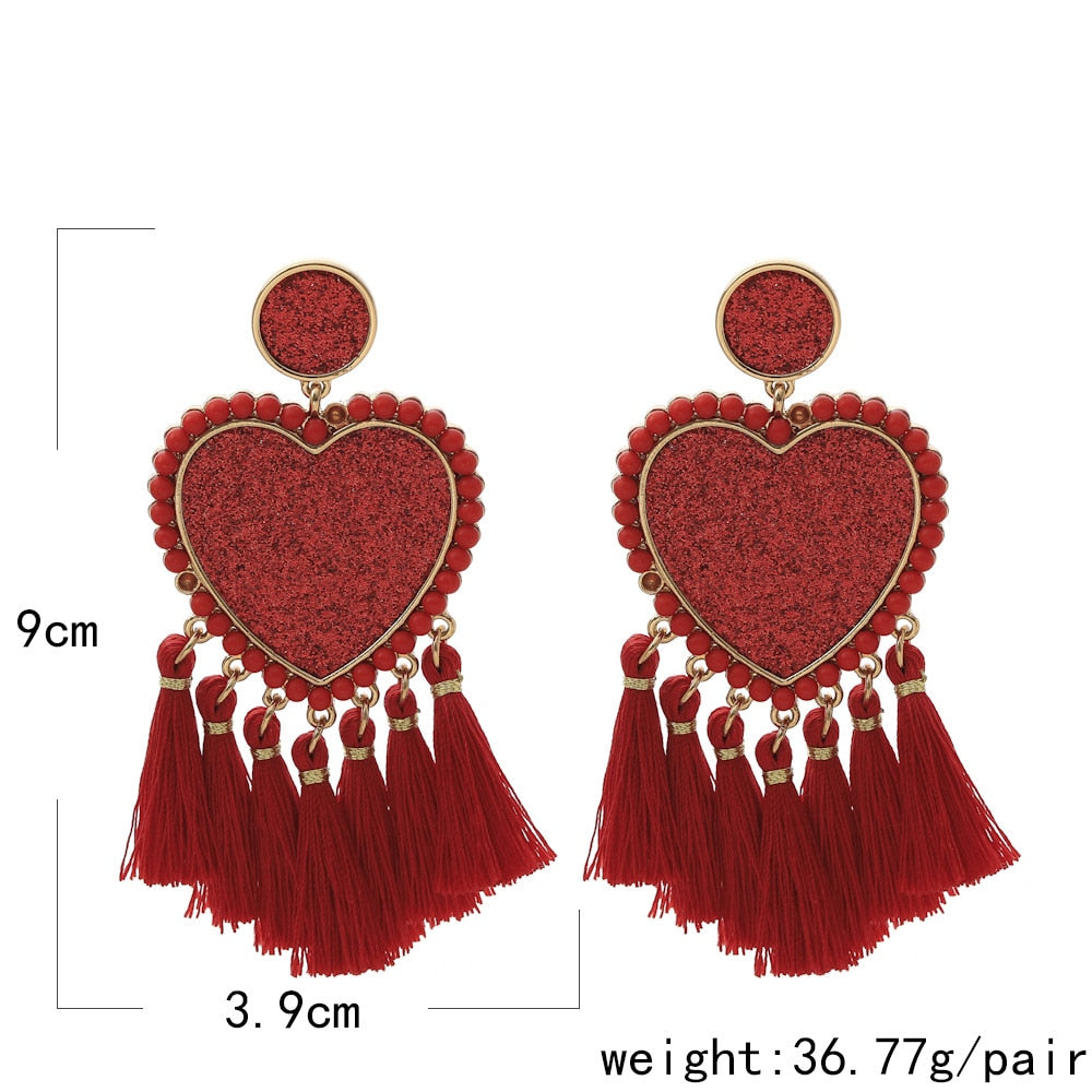 Handmade Boho Heart Shaped Earrings [Spirit and Rebel]   