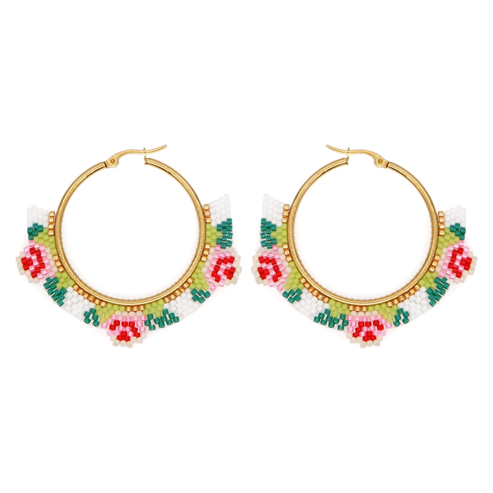 Boho Rainbow Hoop Earrings [Spirit and Rebel] MI-E200096A  