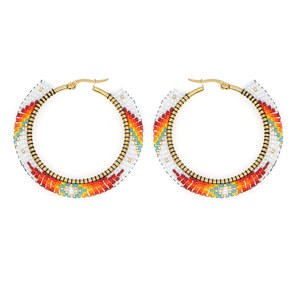 Boho Rainbow Hoop Earrings [Spirit and Rebel] MI-E200149B  