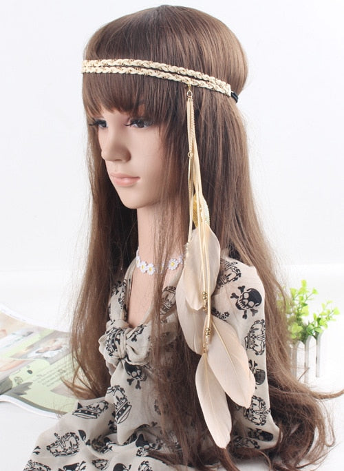 Spirit and Rebel Handmade Boho Feather Headband [Spirit and Rebel] YLHJ718D  