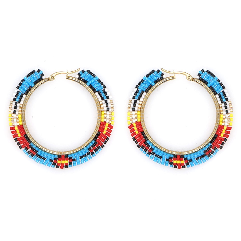 Boho Rainbow Hoop Earrings [Spirit and Rebel] MI-E200092A  