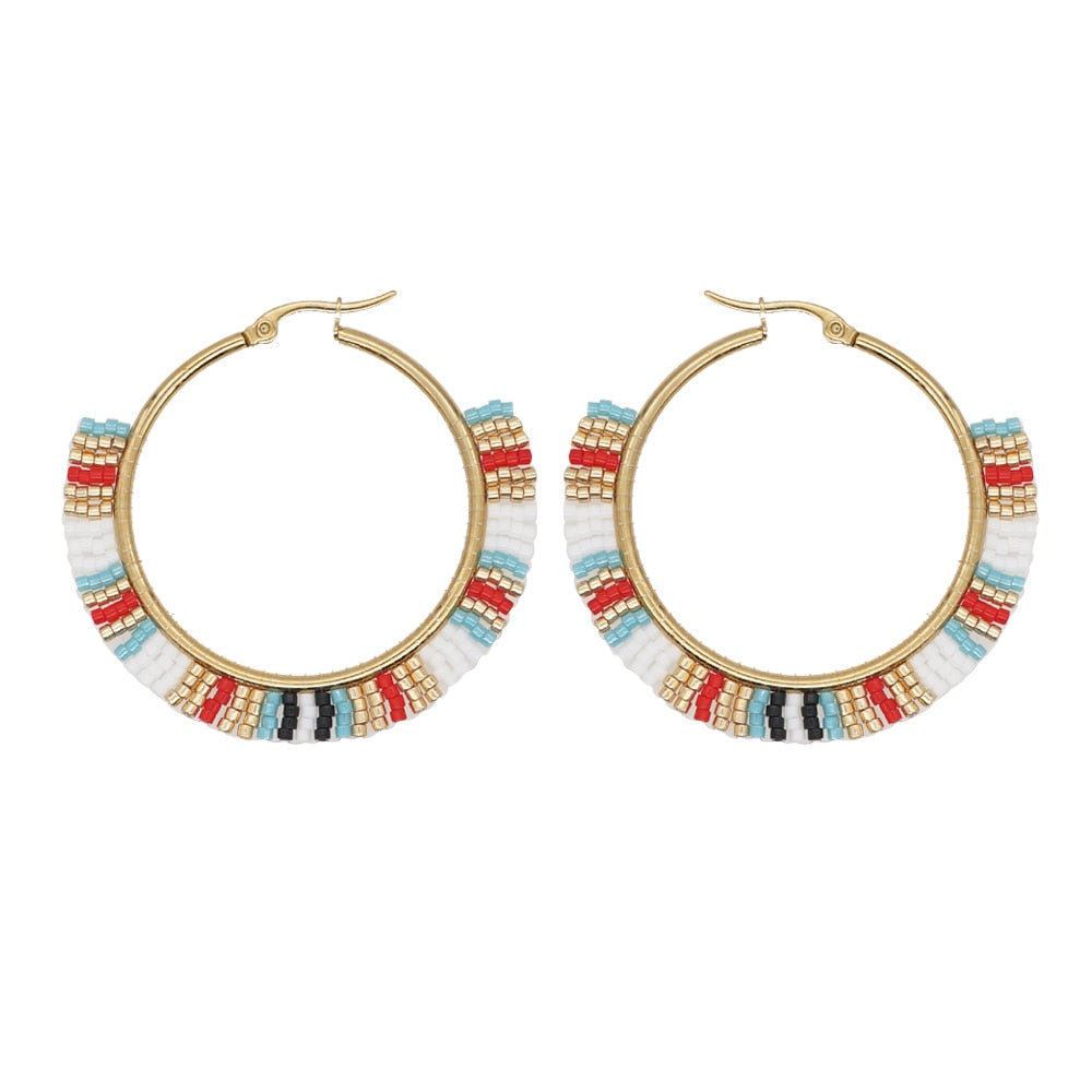 Boho Rainbow Hoop Earrings [Spirit and Rebel] MI-E200120A  