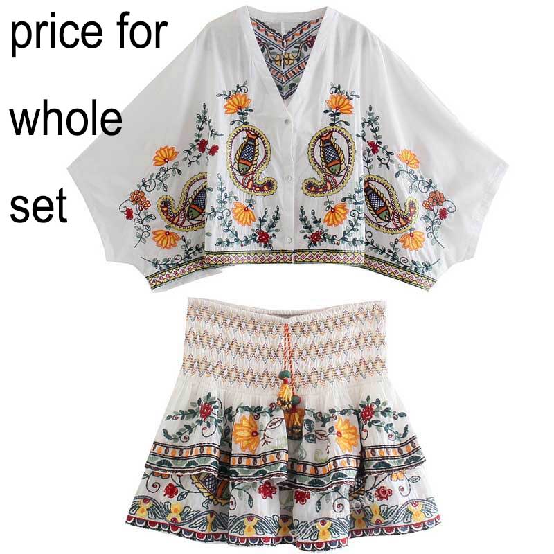 Free Spirit Ensemble Boho Top & Skirt [Spirit and Rebel] Top + Skirt XS 