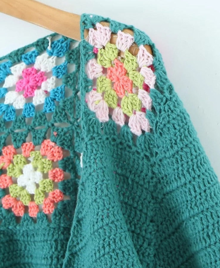 Spirit and Rebel Multicolor Handmade Crochet Cardigan [Spirit and Rebel]   